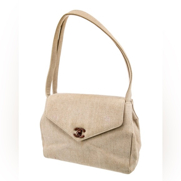 Chanel Vintage linen envelope flap bag - Picture 3 of 6